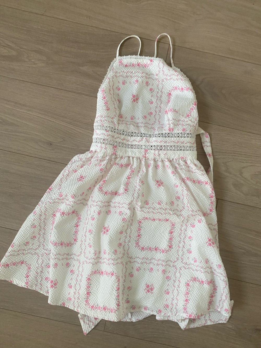 Altar'd State Ivory Dress with Pink Floral Print
